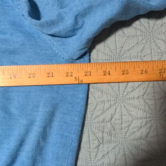 Peter Millar Men's Sz L Merino Wool V-Neck Sweater Pullover Turquoise Blue Golf - Picture 5 of 7